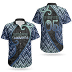Custom Aotearoa Atua Tangaroa Couples Matching Off Shoulder Short Dress and Hawaiian Shirt God Of Ocean Koru Patterns