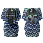 Custom Aotearoa Atua Tangaroa Couples Matching Off Shoulder Short Dress and Long Sleeve Button Shirt God Of Ocean Koru Patterns
