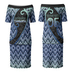 Custom Aotearoa Atua Tangaroa Couples Matching Puletasi and Long Sleeve Button Shirt God Of Ocean Koru Patterns