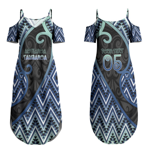 Custom Aotearoa Atua Tangaroa Couples Matching Summer Maxi Dress and Hawaiian Shirt God Of Ocean Koru Patterns