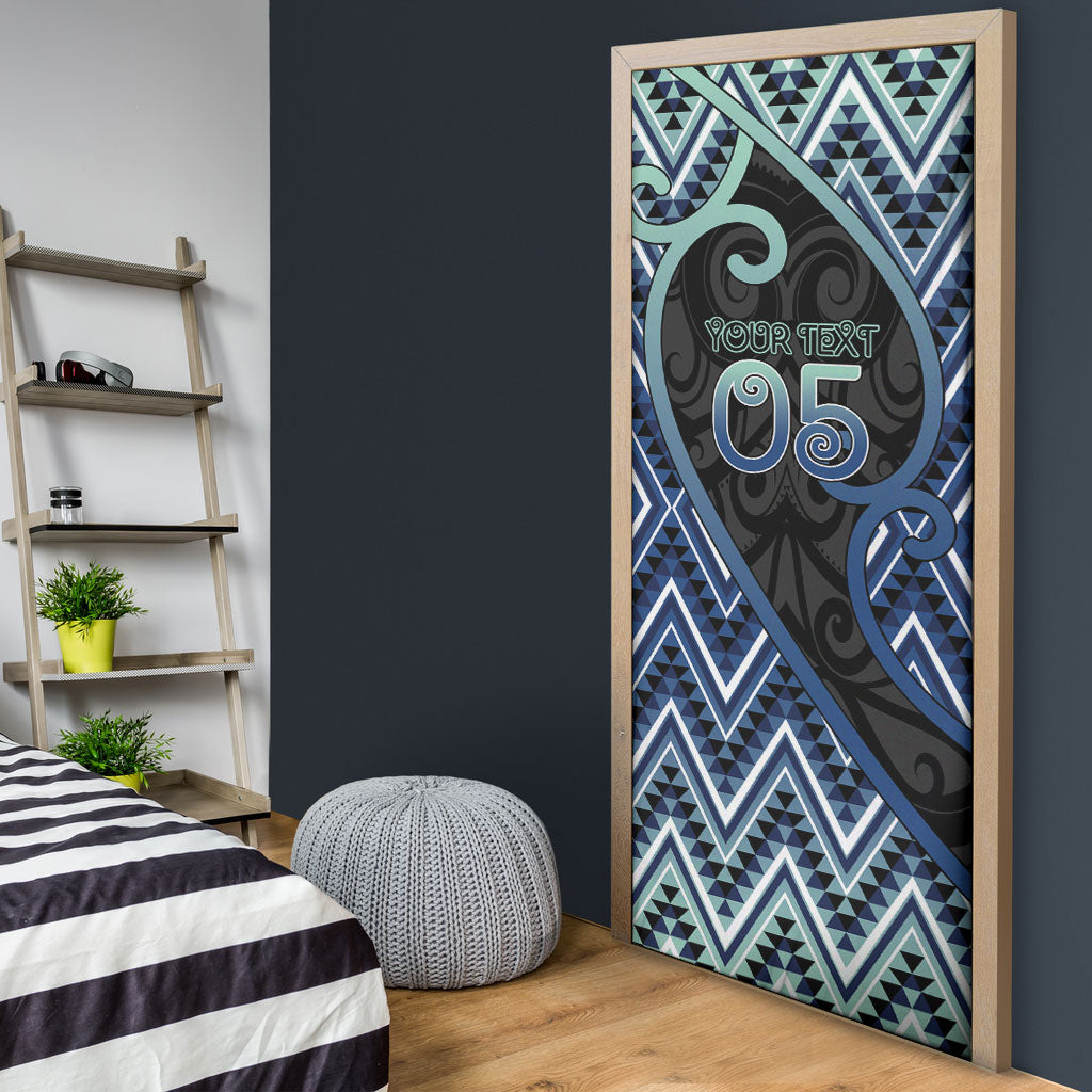 Custom Aotearoa Atua Tangaroa Door Cover God Of Ocean Koru Patterns