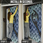 Custom Aotearoa Atua Tangaroa Door Cover God Of Ocean Koru Patterns