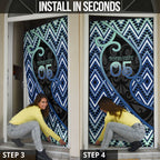 Custom Aotearoa Atua Tangaroa Door Cover God Of Ocean Koru Patterns