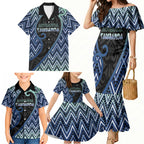 Custom Aotearoa Atua Tangaroa Family Matching Mermaid Dress and Hawaiian Shirt God Of Ocean Koru Patterns