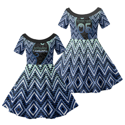 Custom Aotearoa Atua Tangaroa Family Matching Off Shoulder Maxi Dress and Hawaiian Shirt God Of Ocean Koru Patterns