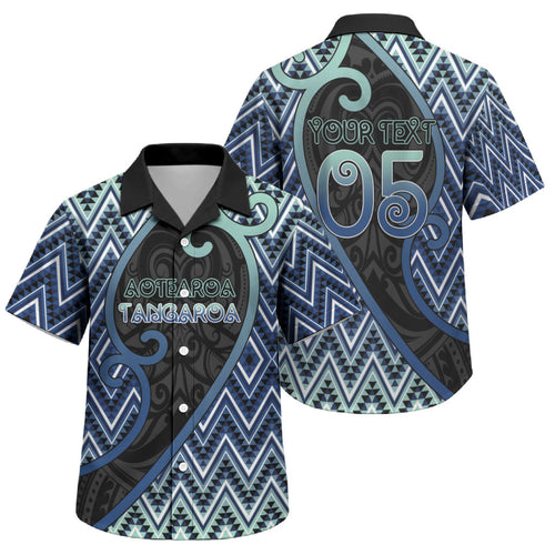 Custom Aotearoa Atua Tangaroa Family Matching Off Shoulder Maxi Dress and Hawaiian Shirt God Of Ocean Koru Patterns