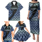 Custom Aotearoa Atua Tangaroa Family Matching Puletasi and Hawaiian Shirt God Of Ocean Koru Patterns