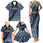 Custom Aotearoa Atua Tangaroa Family Matching Tank Maxi Dress and Hawaiian Shirt God Of Ocean Koru Patterns