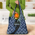 Aotearoa Atua Tangaroa Grocery Bag God Of Ocean Koru Patterns
