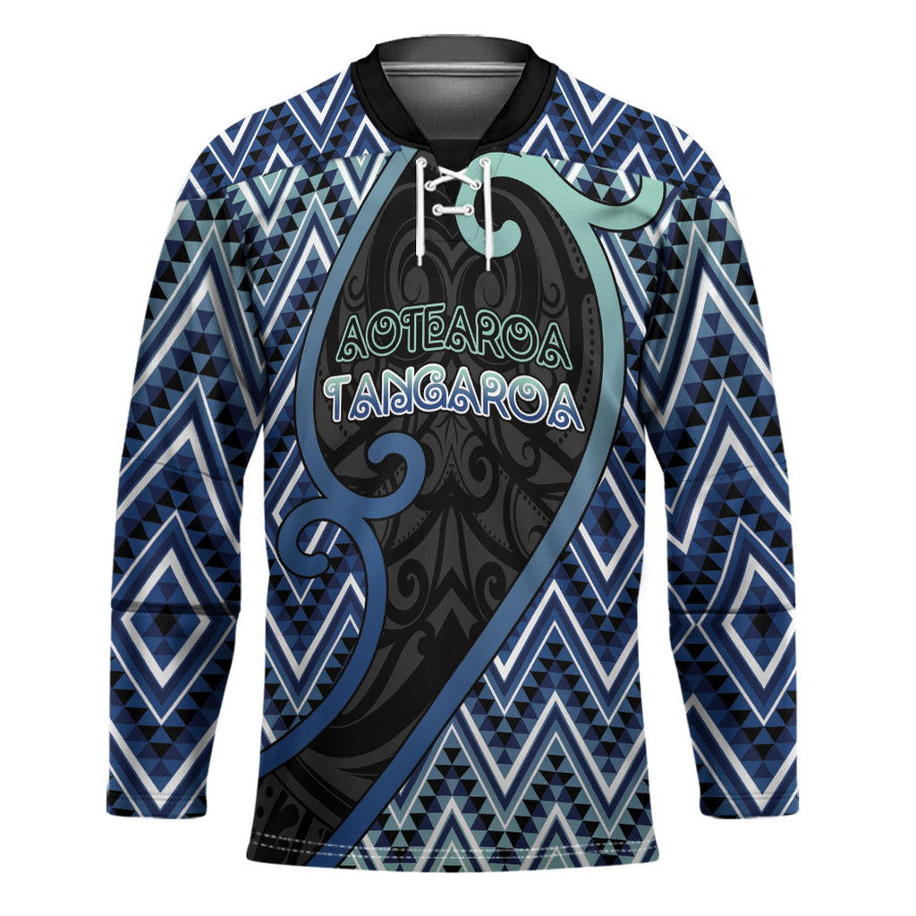 Custom Aotearoa Atua Tangaroa Hockey Jersey God Of Ocean Koru Patterns