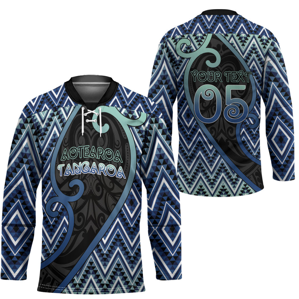Custom Aotearoa Atua Tangaroa Hockey Jersey God Of Ocean Koru Patterns