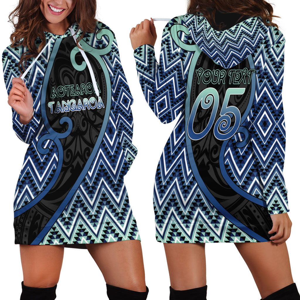 Custom Aotearoa Atua Tangaroa Hoodie Dress God Of Ocean Koru Patterns