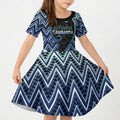 Custom Aotearoa Atua Tangaroa Kid Short Sleeve Dress God Of Ocean Koru Patterns
