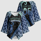 Custom Aotearoa Atua Tangaroa Kimono Sleeve Blouse God Of Ocean Koru Patterns