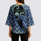 Custom Aotearoa Atua Tangaroa Kimono Sleeve Blouse God Of Ocean Koru Patterns