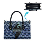 Aotearoa Atua Tangaroa Leather Bag God Of Ocean Koru Patterns