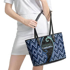 Aotearoa Atua Tangaroa Leather Tote Bag God Of Ocean Koru Patterns