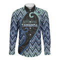 Custom Aotearoa Atua Tangaroa Long Sleeve Button Shirt God Of Ocean Koru Patterns