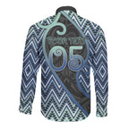 Custom Aotearoa Atua Tangaroa Long Sleeve Button Shirt God Of Ocean Koru Patterns