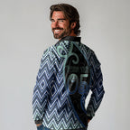 Custom Aotearoa Atua Tangaroa Long Sleeve Polo Shirt God Of Ocean Koru Patterns