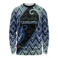 Custom Aotearoa Atua Tangaroa Long Sleeve Shirt God Of Ocean Koru Patterns