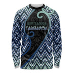 Custom Aotearoa Atua Tangaroa Long Sleeve Shirt God Of Ocean Koru Patterns