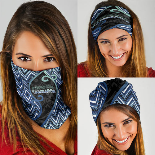 Aotearoa Atua Tangaroa Neck Gaiter God Of Ocean Koru Patterns