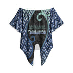 Custom Aotearoa Atua Tangaroa Off Shoulder Wrap Waist Top God Of Ocean Koru Patterns
