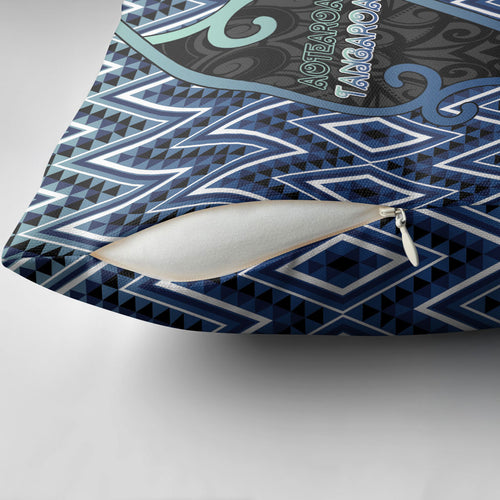 Aotearoa Atua Tangaroa Pillow Cover God Of Ocean Koru Patterns
