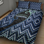 Aotearoa Atua Tangaroa Quilt Bed Set God Of Ocean Koru Patterns