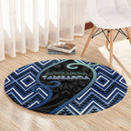 Aotearoa Atua Tangaroa Round Carpet God Of Ocean Koru Patterns
