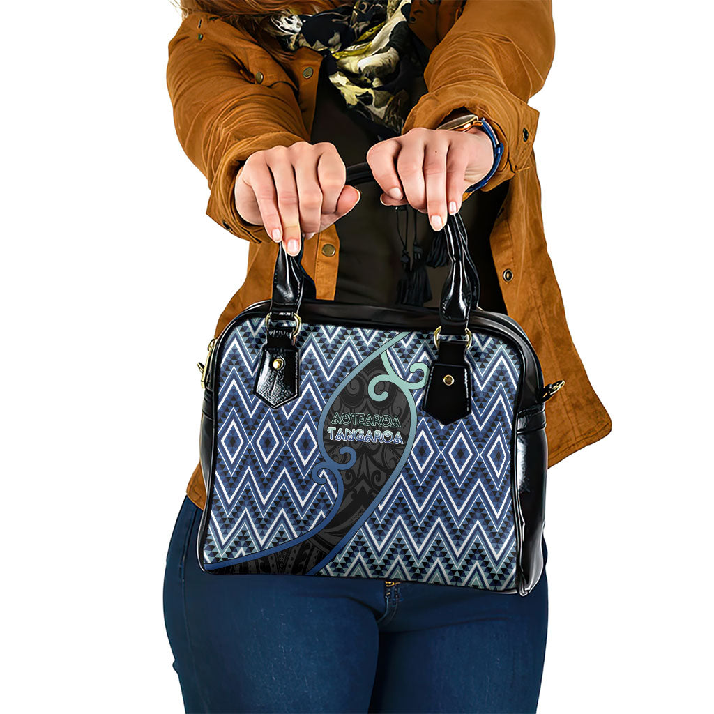 Aotearoa Atua Tangaroa Shoulder Handbag God Of Ocean Koru Patterns