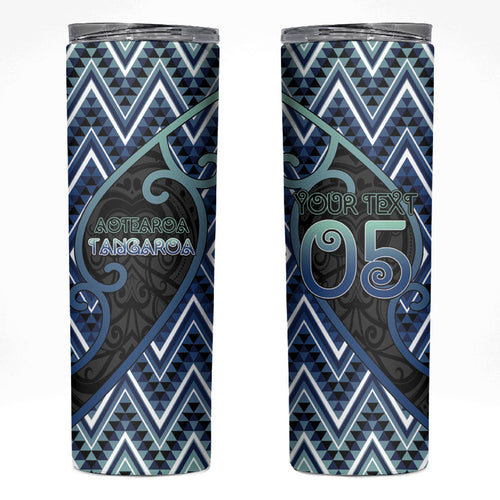 Custom Aotearoa Atua Tangaroa Skinny Tumbler God Of Ocean Koru Patterns
