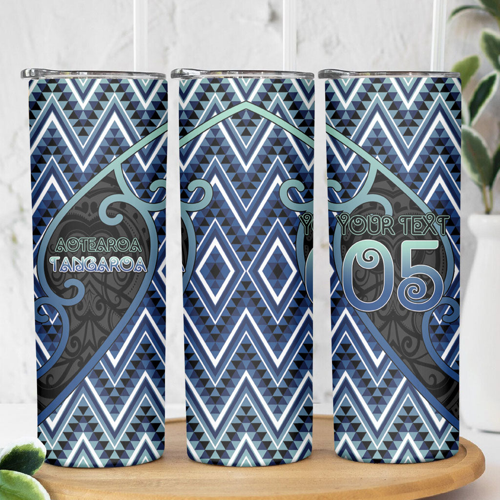 Custom Aotearoa Atua Tangaroa Skinny Tumbler God Of Ocean Koru Patterns