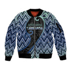 Custom Aotearoa Atua Tangaroa Sleeve Zip Bomber Jacket God Of Ocean Koru Patterns