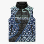 Custom Aotearoa Atua Tangaroa Sleeveless Puffer Jacket God Of Ocean Koru Patterns