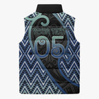 Custom Aotearoa Atua Tangaroa Sleeveless Puffer Jacket God Of Ocean Koru Patterns