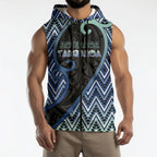 Custom Aotearoa Atua Tangaroa Sleeveless Zip Hoodie God Of Ocean Koru Patterns