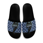 Aotearoa Atua Tangaroa Slide Sandals God Of Ocean Koru Patterns