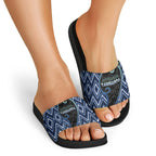 Aotearoa Atua Tangaroa Slide Sandals God Of Ocean Koru Patterns