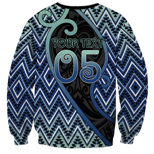 Custom Aotearoa Atua Tangaroa Sweatshirt God Of Ocean Koru Patterns