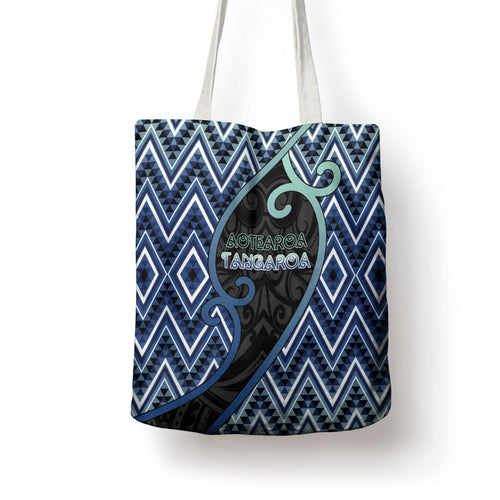Aotearoa Atua Tangaroa Tote Bag God Of Ocean Koru Patterns