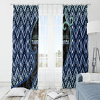 Aotearoa Atua Tangaroa Window Curtain God Of Ocean Koru Patterns