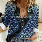 Custom Aotearoa Atua Tangaroa Women Casual Shirt God Of Ocean Koru Patterns