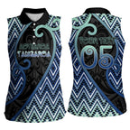 Custom Aotearoa Atua Tangaroa Women Sleeveless Polo Shirt God Of Ocean Koru Patterns