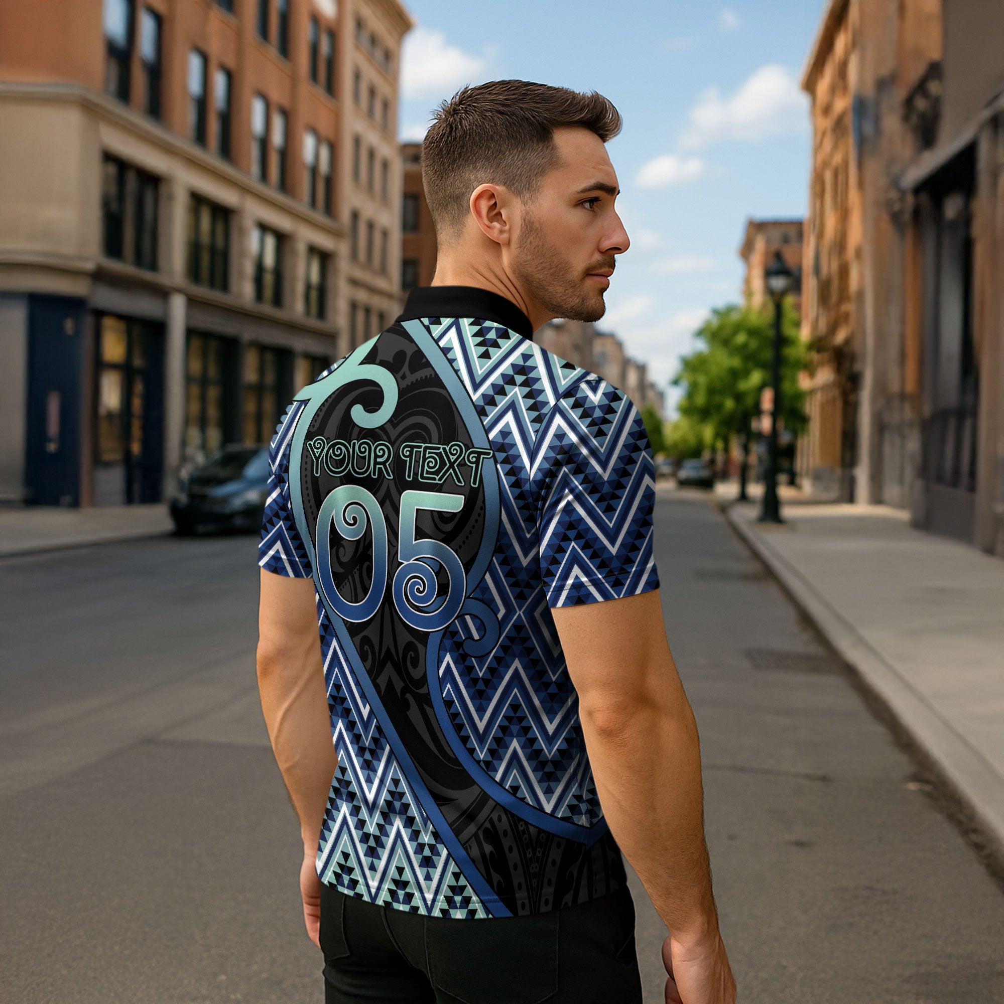 Custom Aotearoa Atua Tangaroa Zipper Polo Shirt God Of Ocean Koru Patterns