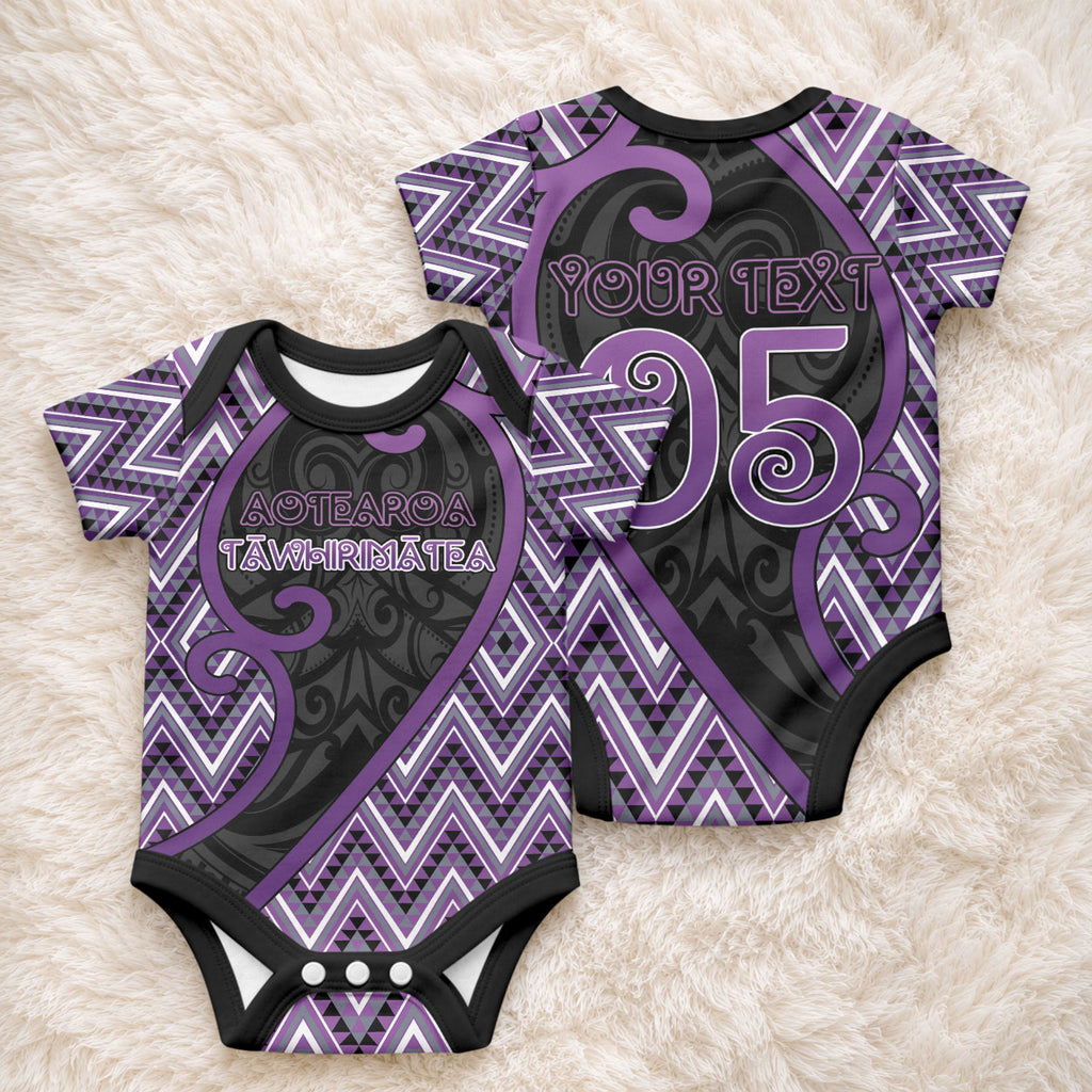 Custom Aotearoa Atua Tawhirimatea Baby Onesie God Of Storms Koru Patterns