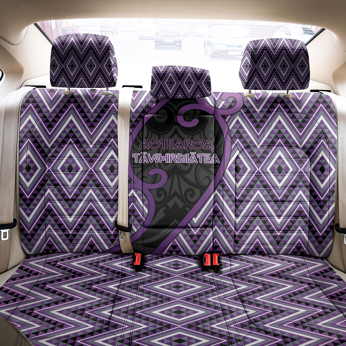 Aotearoa Atua Tawhirimatea Back Car Seat Cover God Of Storms Koru Patterns
