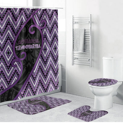 Aotearoa Atua Tawhirimatea Bathroom Set God Of Storms Koru Patterns