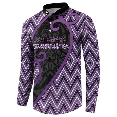 Custom Aotearoa Atua Tawhirimatea Button Sweatshirt God Of Storms Koru Patterns